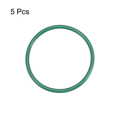 Harfington Uxcell Fluorine Rubber O Rings, 43mm OD, 38.2mm Inner Diameter, 2.4mm Width, Seal Gasket Green 5Pcs