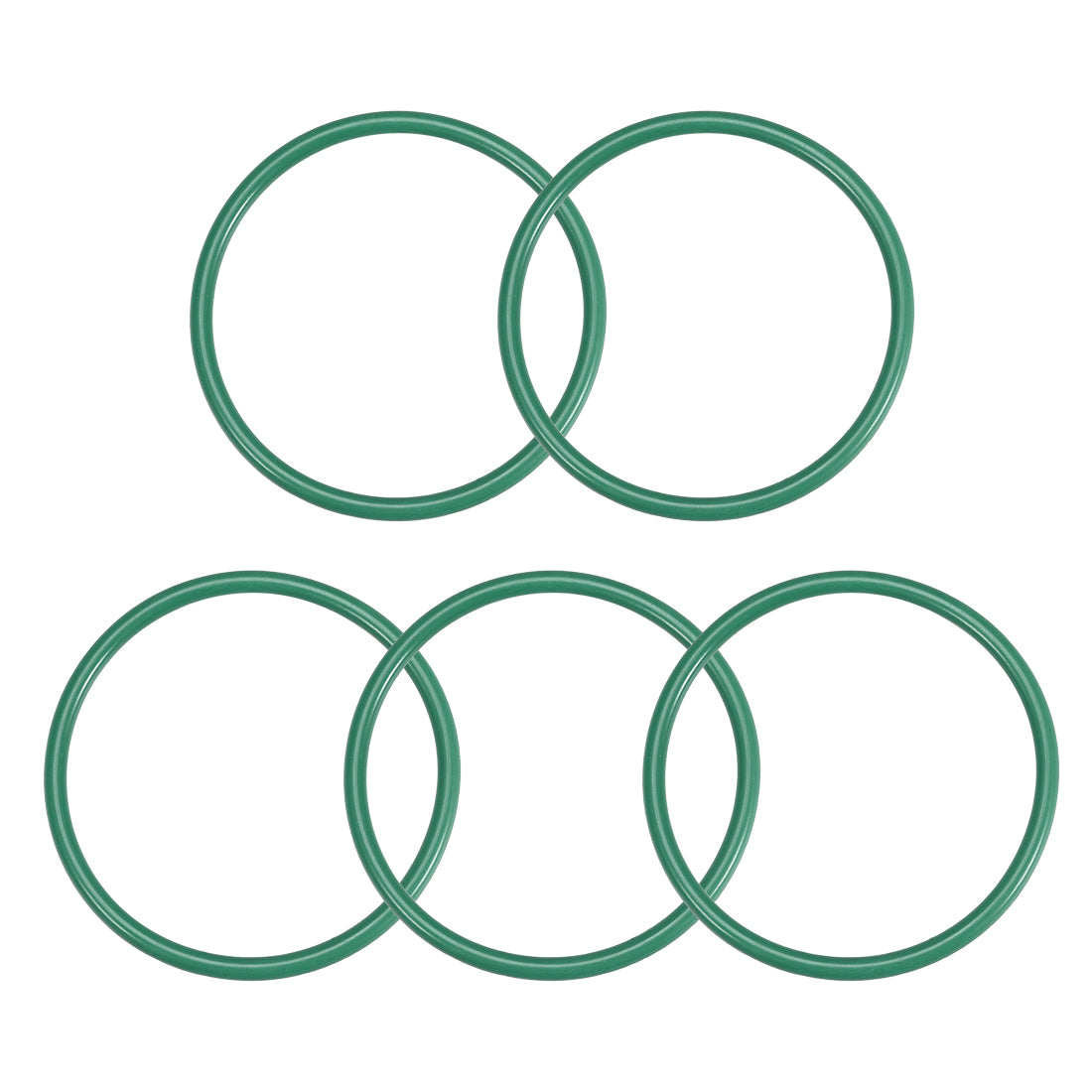 uxcell Uxcell Fluorine Rubber O Rings, 43mm OD, 38.2mm Inner Diameter, 2.4mm Width, Seal Gasket Green 5Pcs