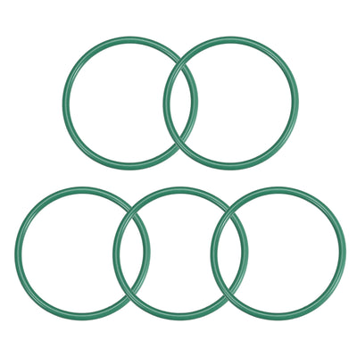 uxcell Uxcell Fluorine Rubber O Rings, 43mm OD, 38.2mm Inner Diameter, 2.4mm Width, Seal Gasket Green 5Pcs