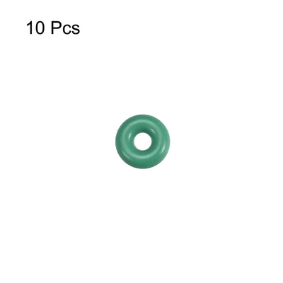 Harfington Uxcell Fluorine Rubber O Rings, 5.5mm OD, 1.7mm Inner Diameter, 1.9mm Width, Seal Gasket Green 10Pcs