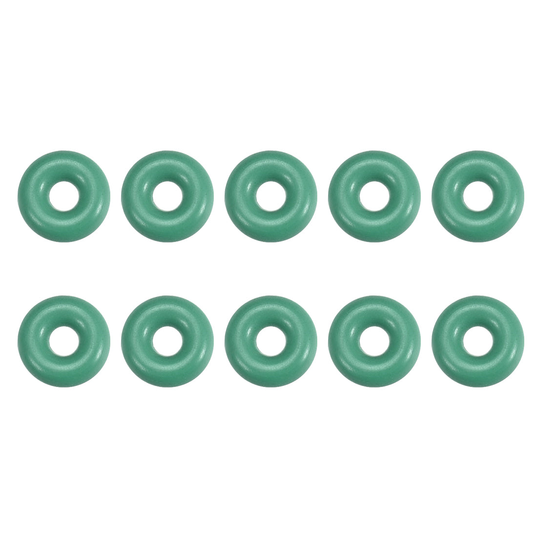 uxcell Uxcell Fluorine Rubber O Rings, 5.5mm OD, 1.7mm Inner Diameter, 1.9mm Width, Seal Gasket Green 10Pcs