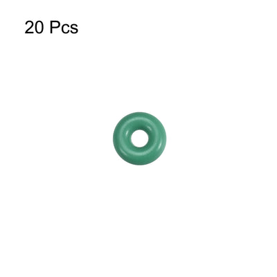 Harfington Uxcell Fluorine Rubber O Rings, 5.5mm OD, 1.7mm Inner Diameter, 1.9mm Width, Seal Gasket Green 20Pcs