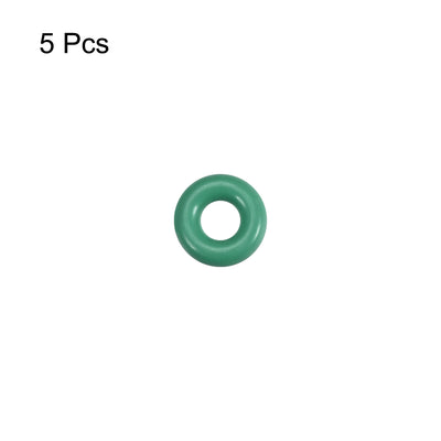 Harfington Uxcell Fluorine Rubber O Rings, 6mm OD, 2.2mm Inner Diameter, 1.9mm Width, Seal Gasket Green 5Pcs