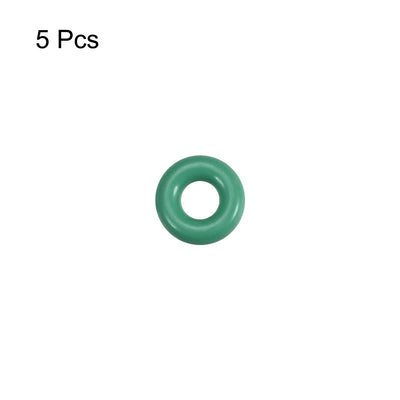 Harfington Uxcell Fluorine Rubber O Rings, 6.5mm OD, 2.7mm Inner Diameter, 1.9mm Width, Seal Gasket Green 5Pcs