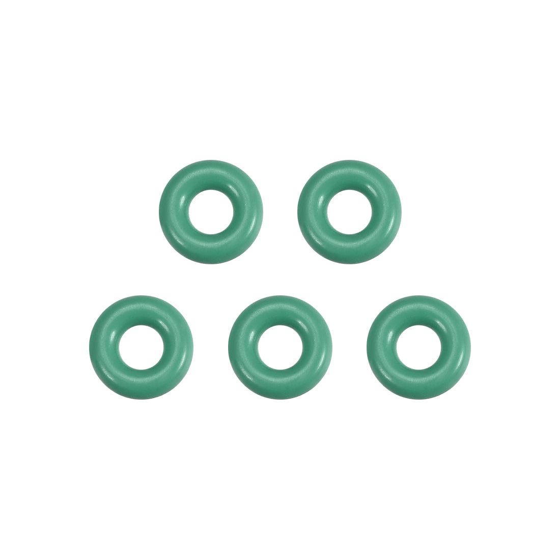 uxcell Uxcell Fluorine Rubber O Rings, 6.5mm OD, 2.7mm Inner Diameter, 1.9mm Width, Seal Gasket Green 5Pcs