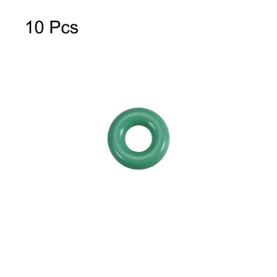 Harfington Uxcell Fluorine Rubber O Rings, 6.5mm OD, 2.7mm Inner Diameter, 1.9mm Width, Seal Gasket Green 10Pcs