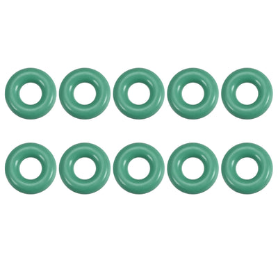 uxcell Uxcell Fluorine Rubber O Rings, 6.5mm OD, 2.7mm Inner Diameter, 1.9mm Width, Seal Gasket Green 10Pcs