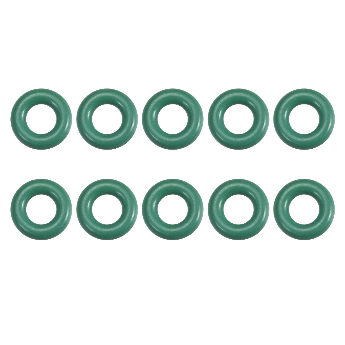 uxcell Uxcell Fluorine Rubber O Rings, 7mm OD, 3.2mm Inner Diameter, 1.9mm Width, Seal Gasket Green 10Pcs