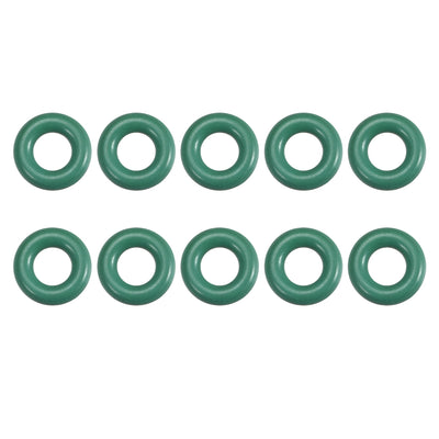 uxcell Uxcell Fluorine Rubber O Rings, 7mm OD, 3.2mm Inner Diameter, 1.9mm Width, Seal Gasket Green 10Pcs