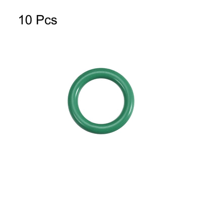Harfington Uxcell Fluorine Rubber O Rings, 11mm OD, 7.2mm Inner Diameter, 1.9mm Width, Seal Gasket Green 10Pcs