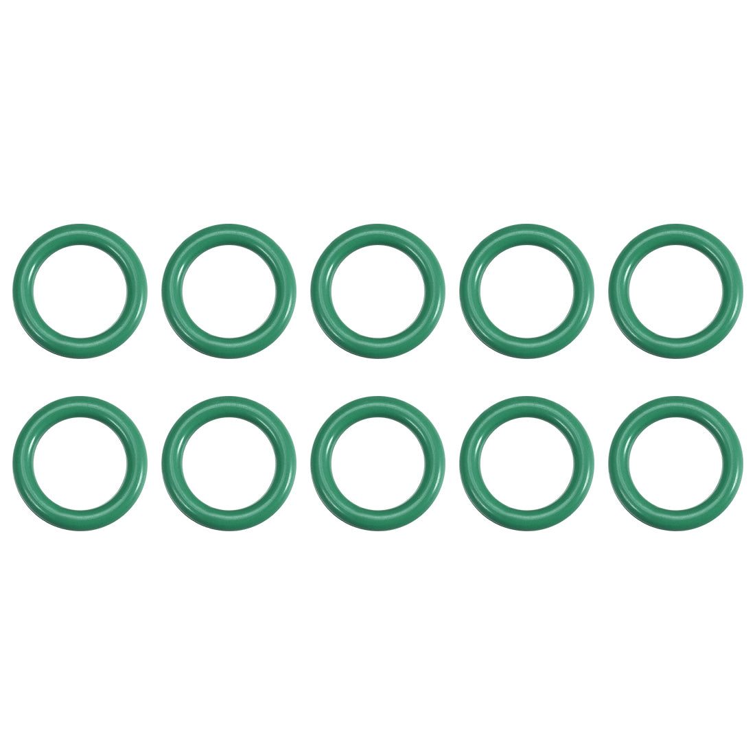 uxcell Uxcell Fluorine Rubber O Rings, 11mm OD, 7.2mm Inner Diameter, 1.9mm Width, Seal Gasket Green 10Pcs