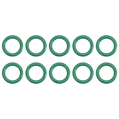 uxcell Uxcell Fluorine Rubber O Rings, 11mm OD, 7.2mm Inner Diameter, 1.9mm Width, Seal Gasket Green 10Pcs
