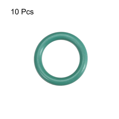 Harfington Uxcell Fluorine Rubber O Rings, 13mm OD, 9.2mm Inner Diameter, 1.9mm Width, Seal Gasket Green 10Pcs