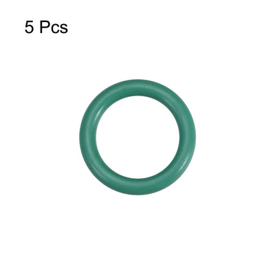 Harfington Uxcell Fluorine Rubber O Rings, 15mm OD, 11.2mm Inner Diameter, 1.9mm Width, Seal Gasket Green 5Pcs