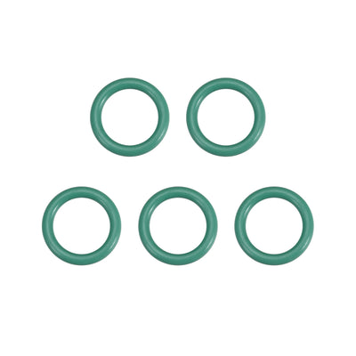 uxcell Uxcell Fluorine Rubber O Rings, 15mm OD, 11.2mm Inner Diameter, 1.9mm Width, Seal Gasket Green 5Pcs