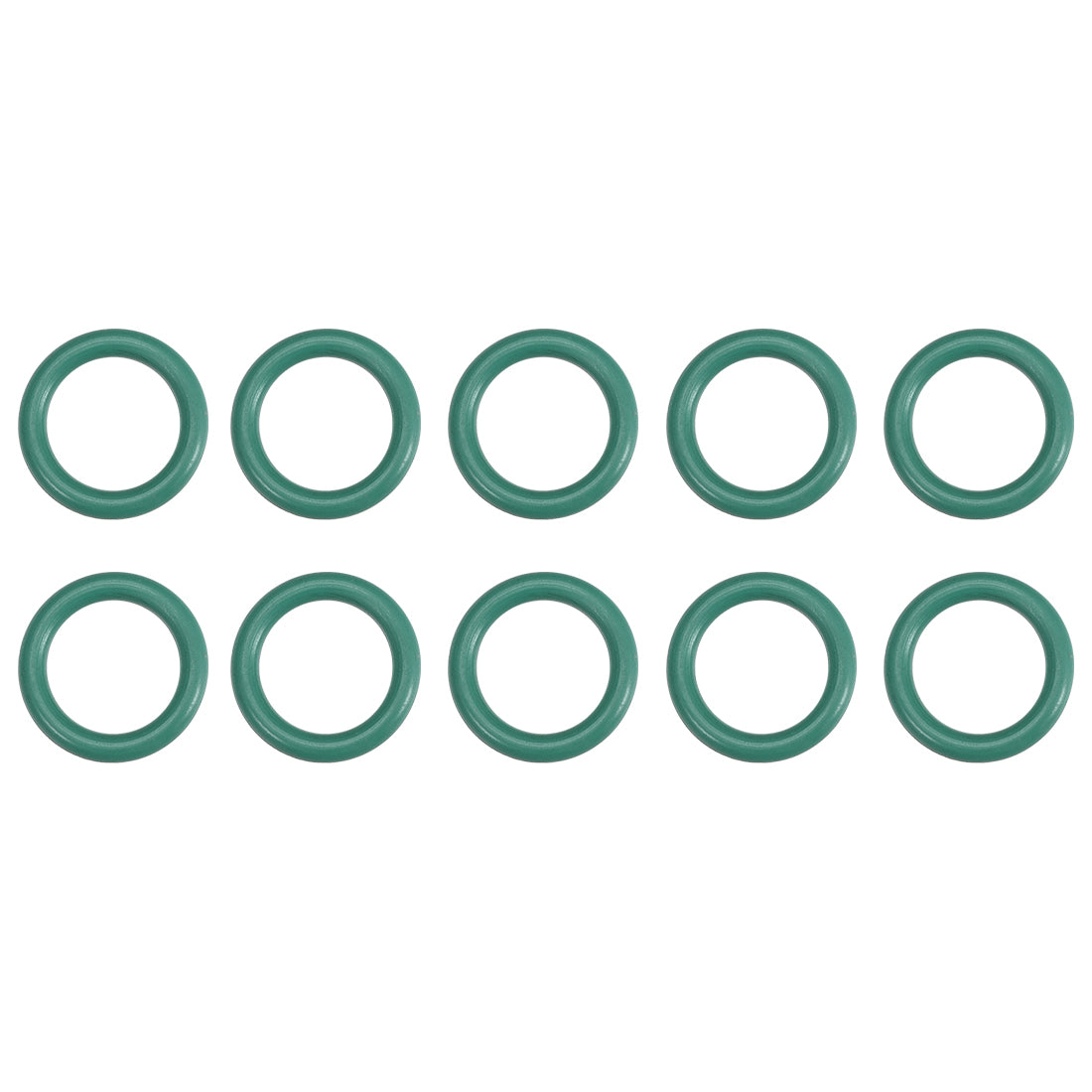 uxcell Uxcell Fluorine Rubber O Rings, 15mm OD, 11.2mm Inner Diameter, 1.9mm Width, Seal Gasket Green 10Pcs