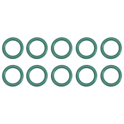 uxcell Uxcell Fluorine Rubber O Rings, 15mm OD, 11.2mm Inner Diameter, 1.9mm Width, Seal Gasket Green 10Pcs