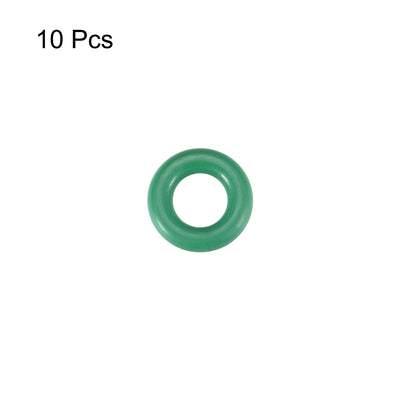 Harfington Uxcell Fluorine Rubber O Rings, 7mm OD, 3mm Inner Diameter, 2mm Width, Seal Gasket Green 10Pcs