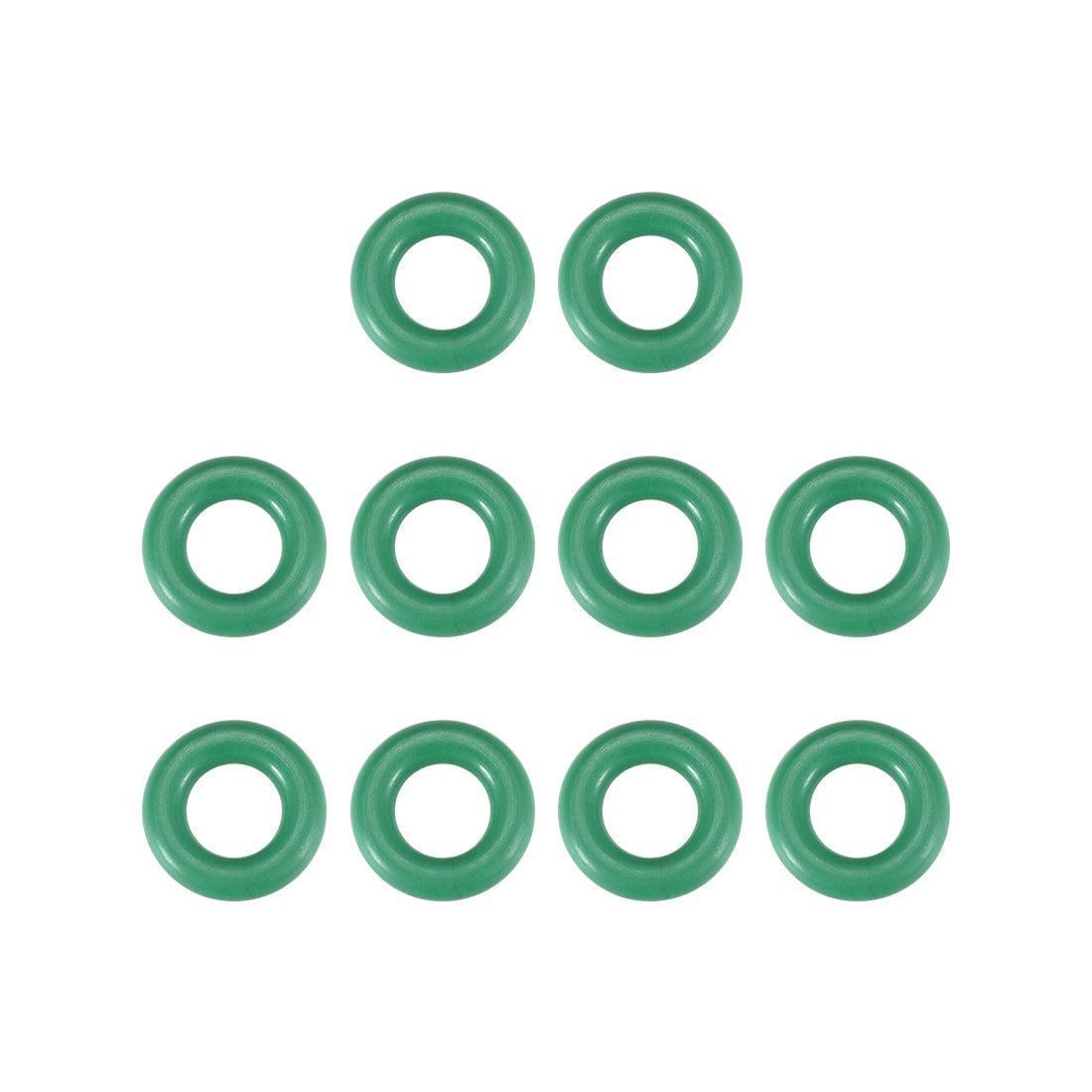 uxcell Uxcell Fluorine Rubber O Rings, 8mm OD, 4mm Inner Diameter, 2mm Width, Seal Gasket Green 10Pcs