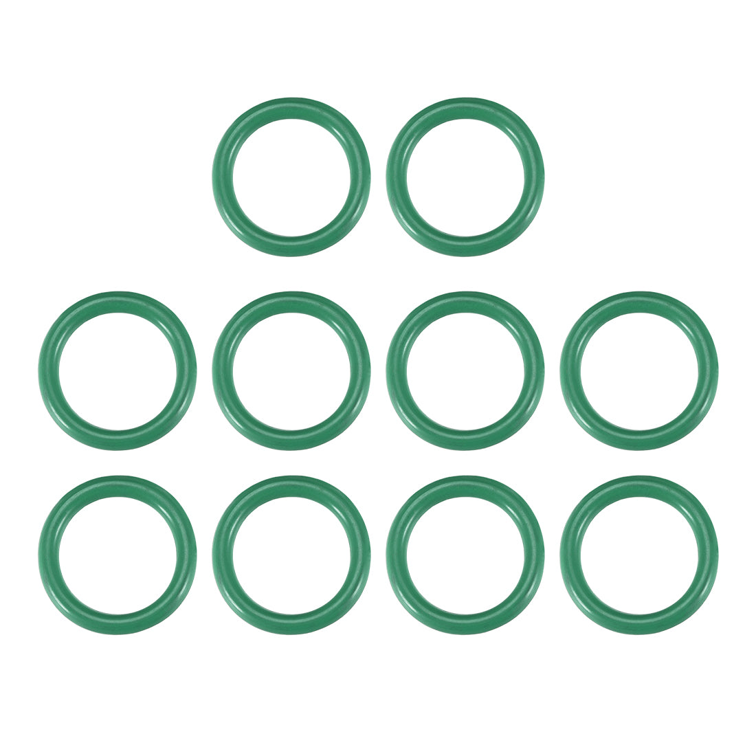 uxcell Uxcell Fluorine Rubber O Rings, 15mm OD, 11mm Inner Diameter, 2mm Width, Seal Gasket Green 10Pcs