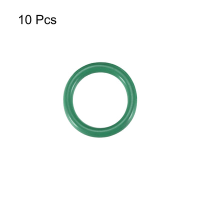 Harfington Uxcell Fluorine Rubber O Rings, 16mm OD, 12mm Inner Diameter, 2mm Width, Seal Gasket Green 10Pcs