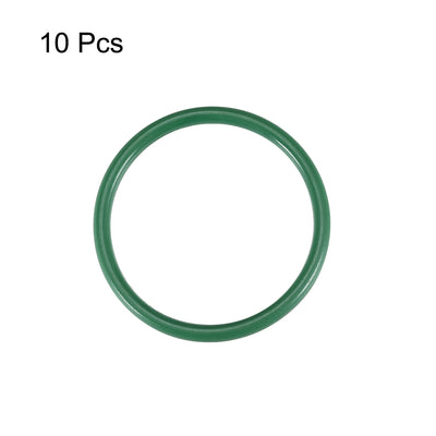 Harfington Uxcell Fluorine Rubber O Rings, 28mm OD, 24mm Inner Diameter, 2mm Width, Seal Gasket Green 10Pcs