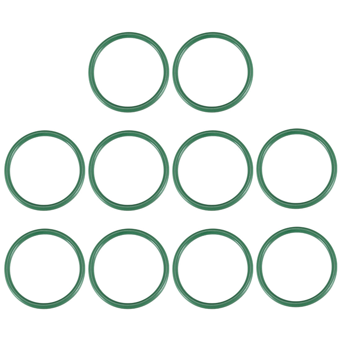 uxcell Uxcell Fluorine Rubber O Rings, 28mm OD, 24mm Inner Diameter, 2mm Width, Seal Gasket Green 10Pcs