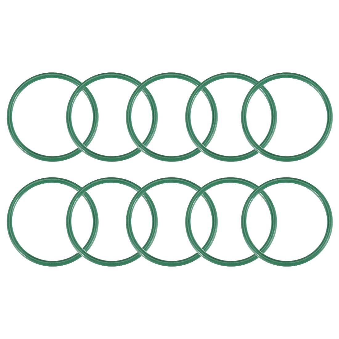 uxcell Uxcell Fluorine Rubber O Rings, 29mm OD, 25mm Inner Diameter, 2mm Width, Seal Gasket Green 10Pcs