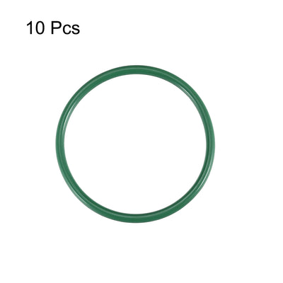 Harfington Uxcell Fluorine Rubber O Rings, 34mm OD, 30mm Inner Diameter, 2mm Width, Seal Gasket Green 10Pcs
