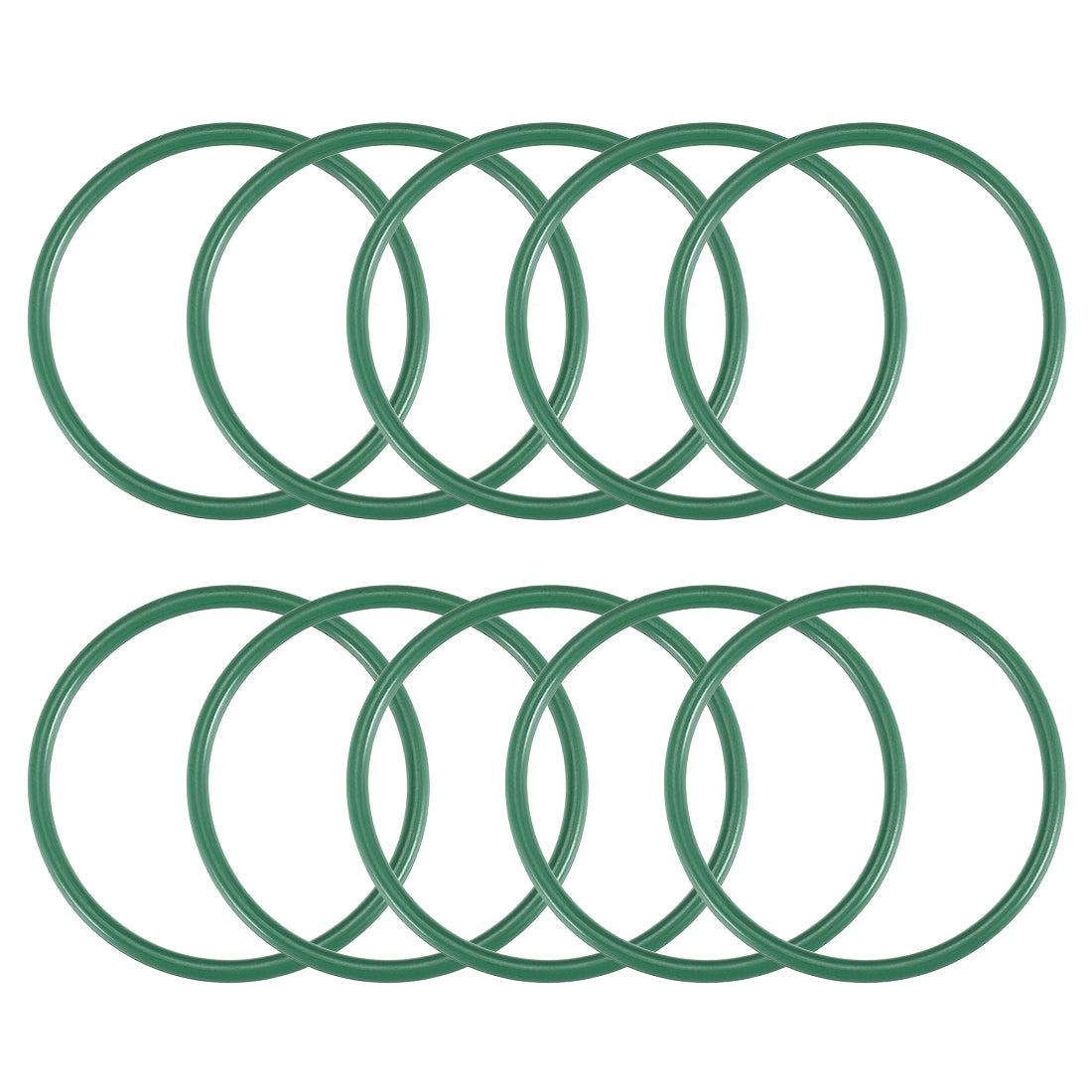 uxcell Uxcell Fluorine Rubber O Rings, 40mm OD, 36mm Inner Diameter, 2mm Width, Seal Gasket Green 10Pcs