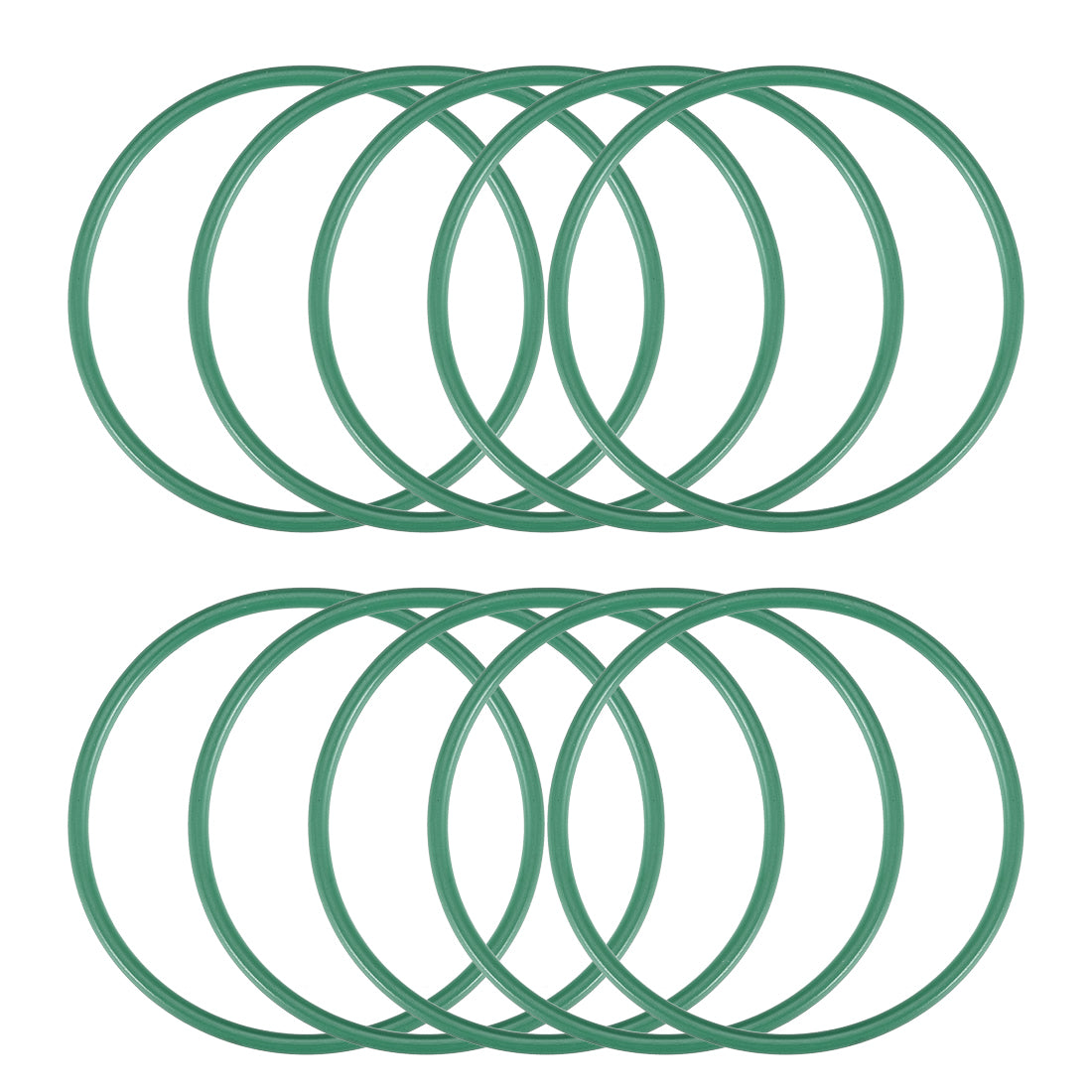 uxcell Uxcell Fluorine Rubber O Rings, 41mm OD, 37mm Inner Diameter, 2mm Width, Seal Gasket Green 10Pcs