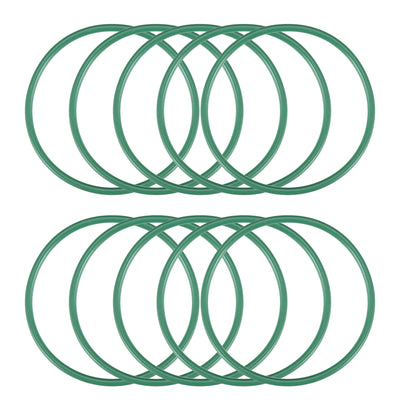 uxcell Uxcell Fluorine Rubber O Rings, 48mm OD, 44mm Inner Diameter, 2mm Width, Seal Gasket Green 10Pcs