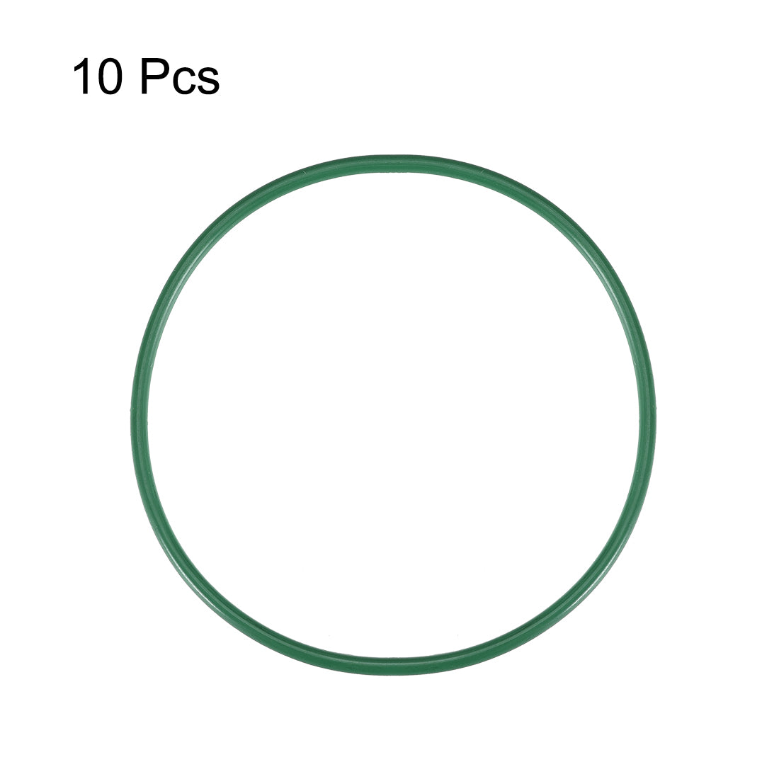 uxcell Uxcell Fluorine Rubber O Rings, 55mm OD, 51mm Inner Diameter, 2mm Width, Seal Gasket Green 10Pcs