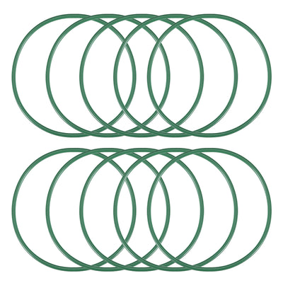 uxcell Uxcell Fluorine Rubber O Rings, 55mm OD, 51mm Inner Diameter, 2mm Width, Seal Gasket Green 10Pcs