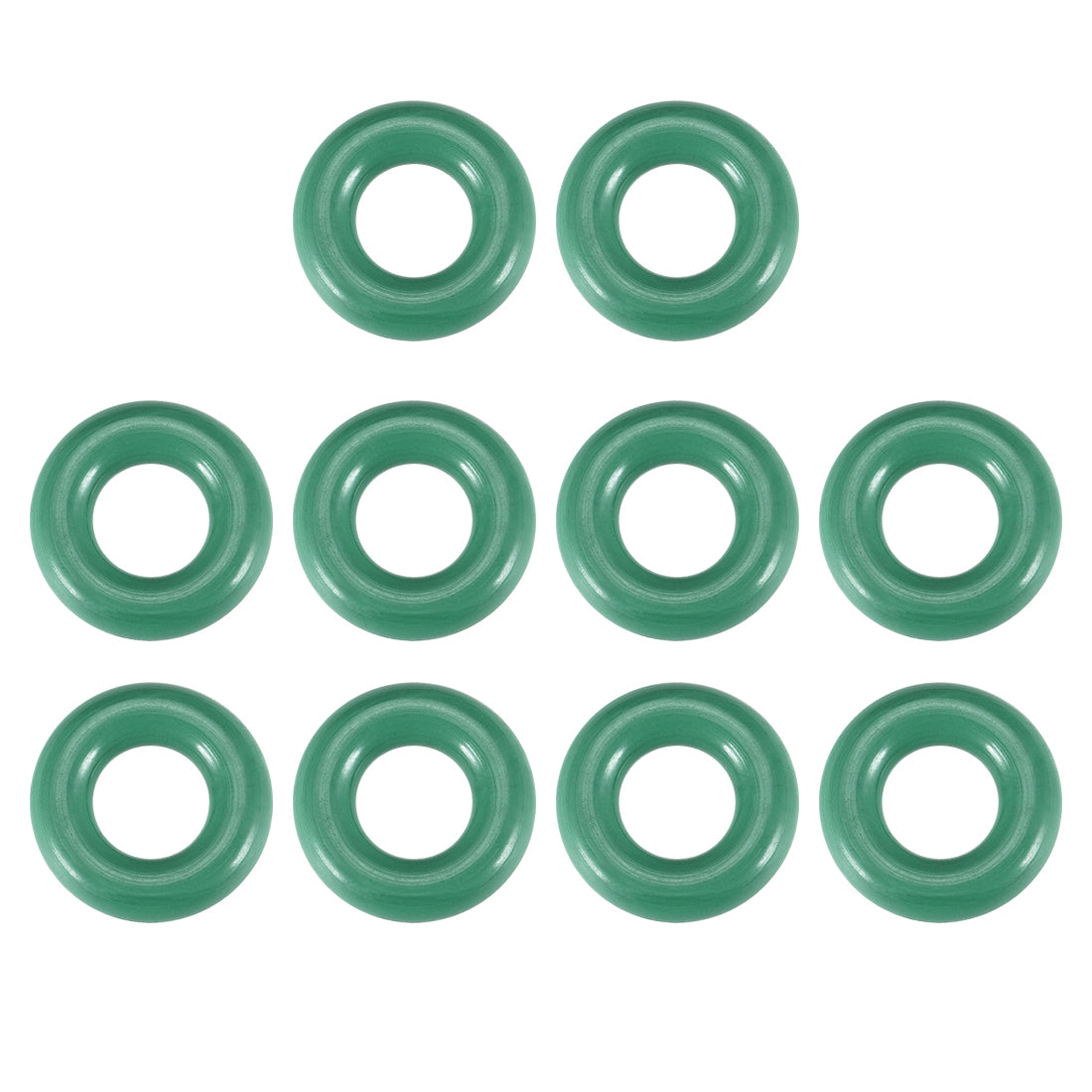 uxcell Uxcell Fluorine Rubber O Rings, 14mm OD, 7.8mm Inner Diameter, 3.1mm Width, Seal Gasket Green 10Pcs