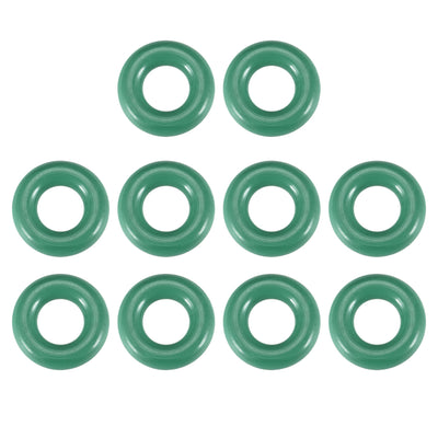 uxcell Uxcell Fluorine Rubber O Rings, 14mm OD, 7.8mm Inner Diameter, 3.1mm Width, Seal Gasket Green 10Pcs
