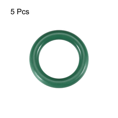 Harfington Uxcell Fluorine Rubber O Rings, 20mm OD, 13.8mm Inner Diameter, 3.1mm Width, Seal Gasket Green 5Pcs