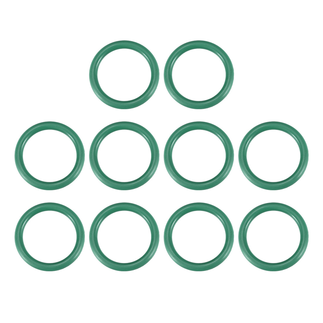 uxcell Uxcell Fluorine Rubber O Rings, 22mm OD, 15.8mm Inner Diameter, 3.1mm Width, Seal Gasket Green 10Pcs