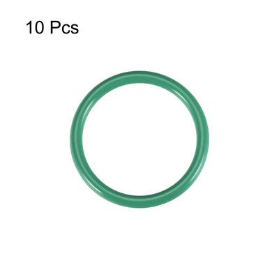 Harfington Uxcell Fluorine Rubber O Rings, 34mm OD, 27.8mm Inner Diameter, 3.1mm Width, Seal Gasket Green 10Pcs
