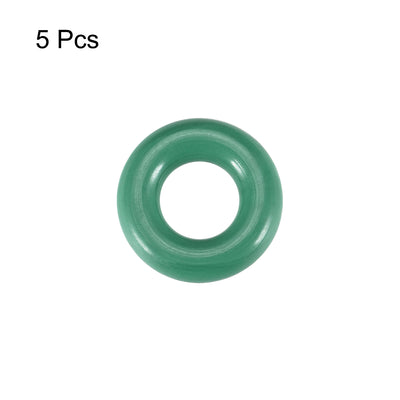 Harfington Uxcell Fluorine Rubber O Rings, 13mm OD, 6mm Inner Diameter, 3.5mm Width, Seal Gasket Green 5Pcs