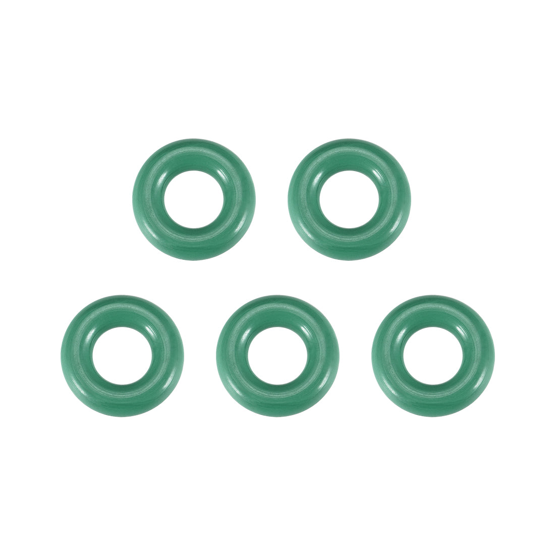 uxcell Uxcell Fluorine Rubber O Rings, 13mm OD, 6mm Inner Diameter, 3.5mm Width, Seal Gasket Green 5Pcs
