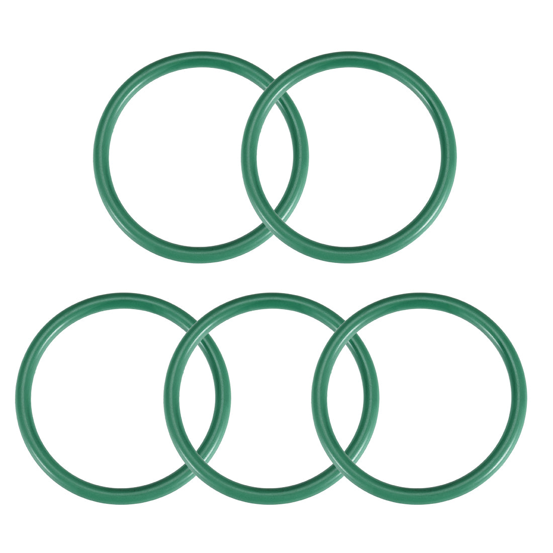 uxcell Uxcell Fluorine Rubber O Rings, 46mm OD, 39mm Inner Diameter, 3.5mm Width, Seal Gasket Green 5Pcs