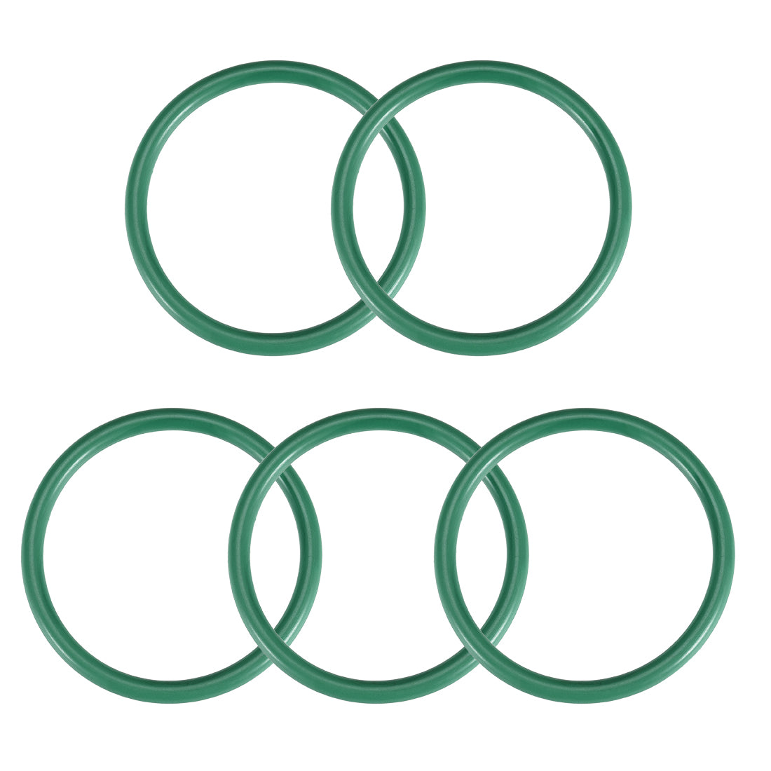 uxcell Uxcell Fluorine Rubber O Rings, 47mm OD, 40mm Inner Diameter, 3.5mm Width, Seal Gasket Green 5Pcs