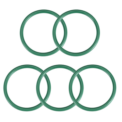 uxcell Uxcell Fluorine Rubber O Rings, 47mm OD, 40mm Inner Diameter, 3.5mm Width, Seal Gasket Green 5Pcs