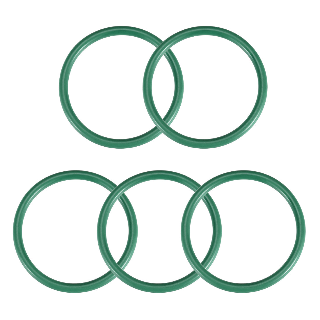uxcell Uxcell Fluorine Rubber O Rings, 49mm OD, 42mm Inner Diameter, 3.5mm Width, Seal Gasket Green 5Pcs