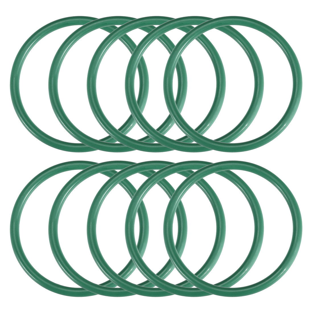 uxcell Uxcell Fluorine Rubber O Rings, 50mm OD, 43mm Inner Diameter, 3.5mm Width, Seal Gasket Green 10Pcs