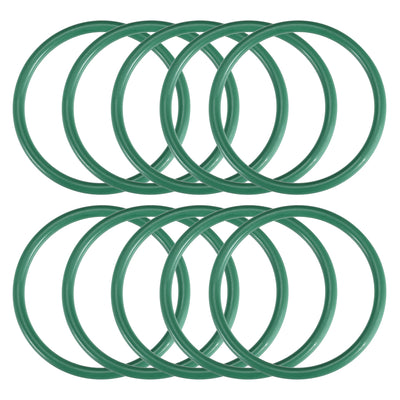 uxcell Uxcell Fluorine Rubber O Rings, 50mm OD, 43mm Inner Diameter, 3.5mm Width, Seal Gasket Green 10Pcs