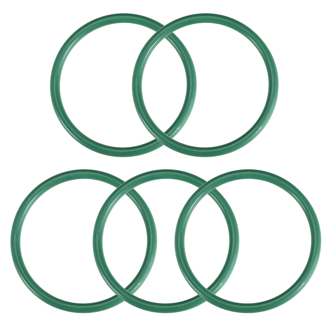 uxcell Uxcell Fluorine Rubber O Rings, 51mm OD, 44mm Inner Diameter, 3.5mm Width, Seal Gasket Green 5Pcs