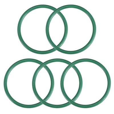 uxcell Uxcell Fluorine Rubber O Rings, 51mm OD, 44mm Inner Diameter, 3.5mm Width, Seal Gasket Green 5Pcs