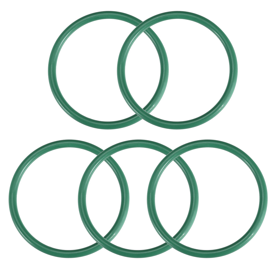 uxcell Uxcell Fluorine Rubber O Rings, 52mm OD, 45mm Inner Diameter, 3.5mm Width, Seal Gasket Green 5Pcs